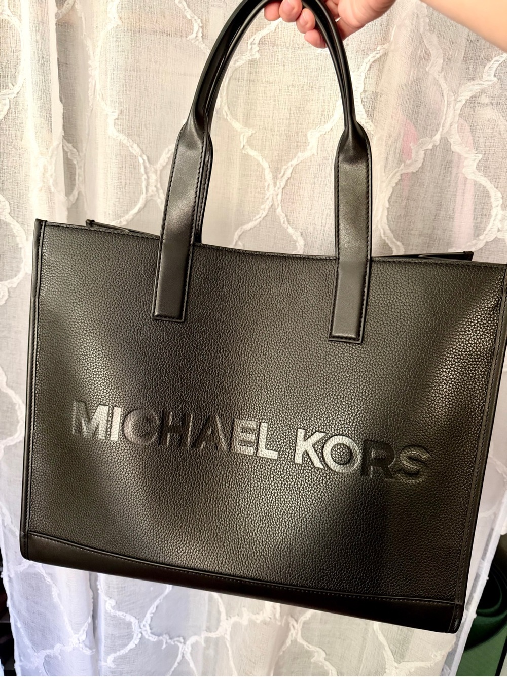Michael Kors Black Pebbled Leather Shopper Tote